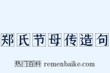 郑氏节母传造句是什么意思的图片